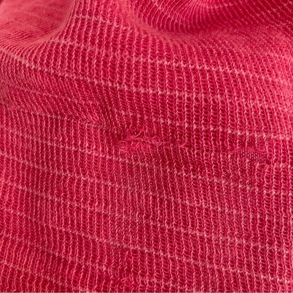 We the Free pink pinstriped oversized balloon sleeve thermal top. Size small. - Picture 6 of 6